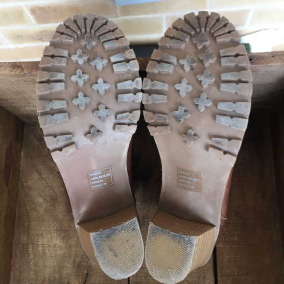 Bdg Womens Ankle Boots Brown Booties red laces - Picture 5 of 8